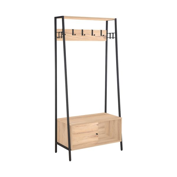 Priekšnama plaukts HANNES 84x40xH180cm, lauku stila melamīns