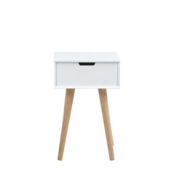 Bedside table MITRA 40x30xH61,5cm, white/oak