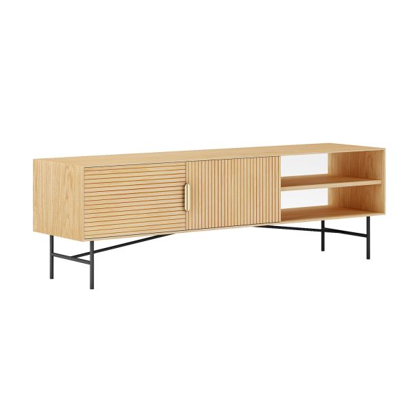 TV table BASSEL 160x40xH50cm, 3D melamine