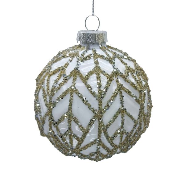 Christmas ornament JOY HOLY D8cm, glass