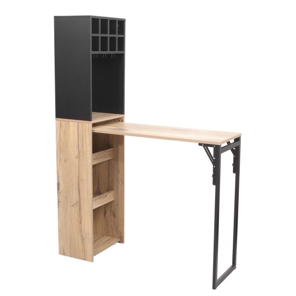 Bāra plaukts ar galdu HANNES 44x122(30)xH170cm, zemniecisks melamīns