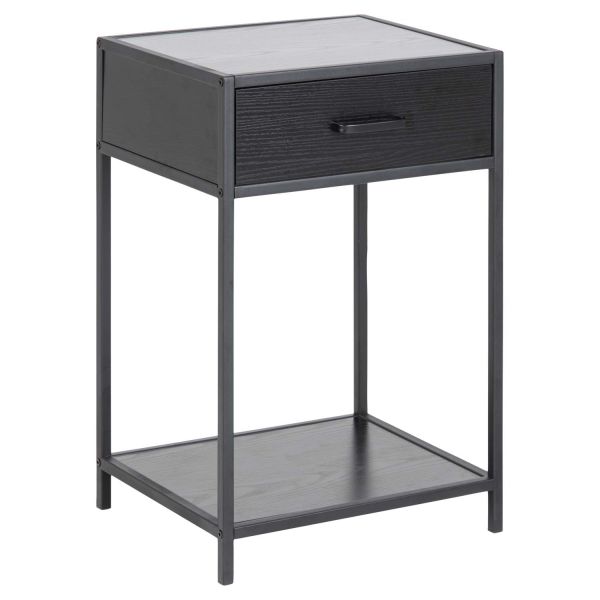 Bedside table SEAFORD 42x35xH63cm, black
