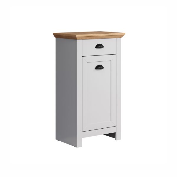 Lower bathroom cabinet LANDSIDE 46x33xH84cm, light grey/oak