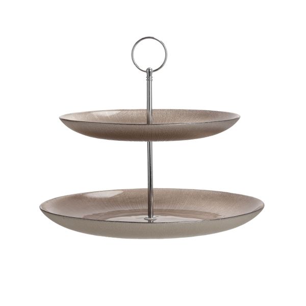 Tiered stand CAKE PLATE 2-tier D28cm, glass