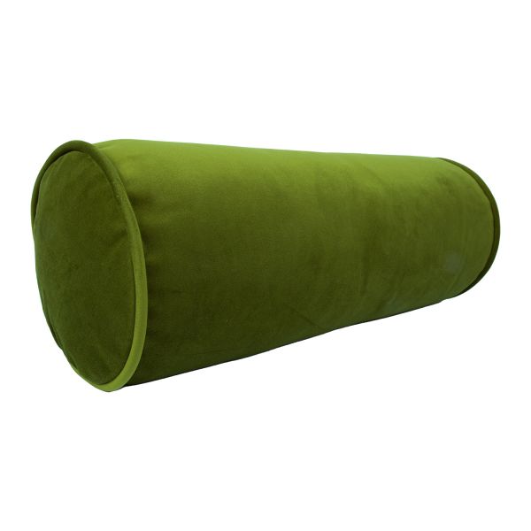 Ruļļa formas spilvens VELVET D18x50cm, gaiši zaļš