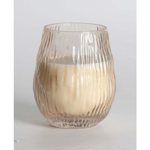 Aromātiskā svece stiklā NATURE GREEN H10,8cm, French Pear & Freesia