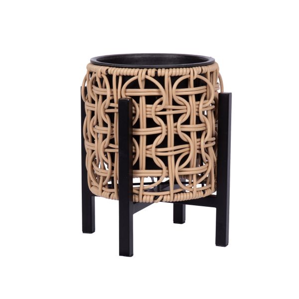 Кашпо WICKER с основанием 20x20xH23cm, светло-коричневый