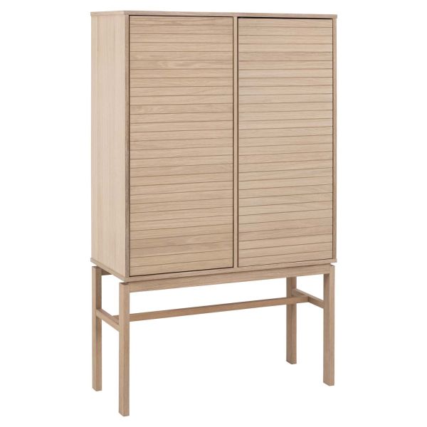 Vitrīnas skapis LINLEY 90,8x40xH150cm, bēšs