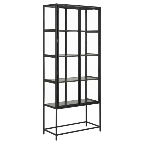 Display cabinet SEAFORD 77x35xH185,6cm, black