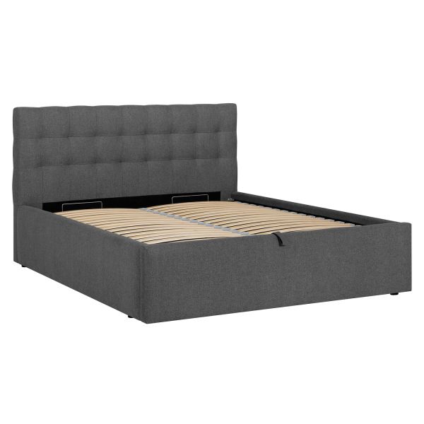 Bed LEENA 160x200cm, grey