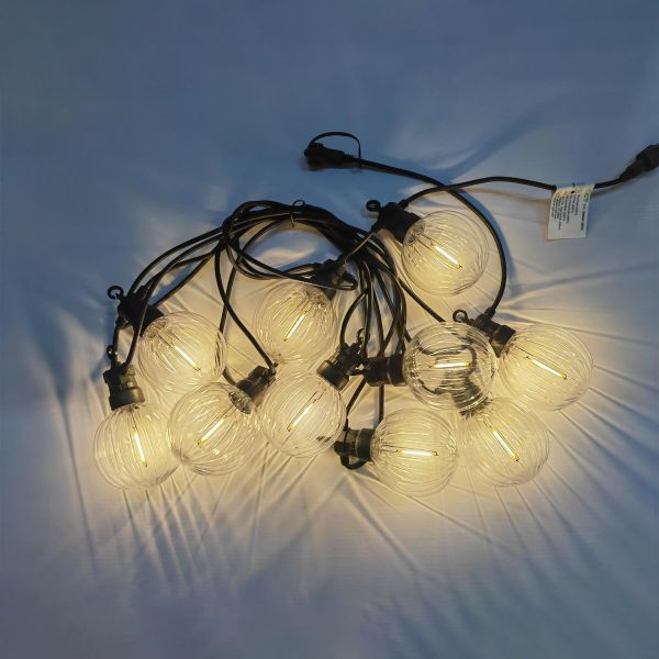 Dārza lampu virtene TWINKY 10 LED spuldzes / 4,5 m, silti balta gaisma