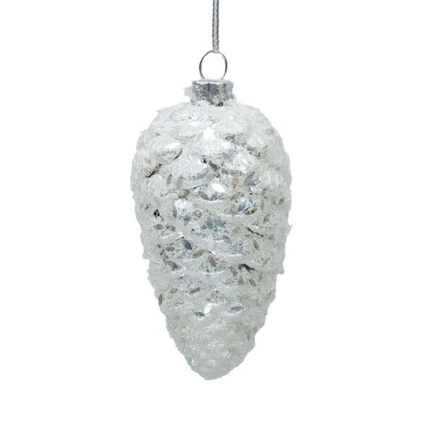 Ziemassvētku rotājums JOY CONE 10cm, stikls