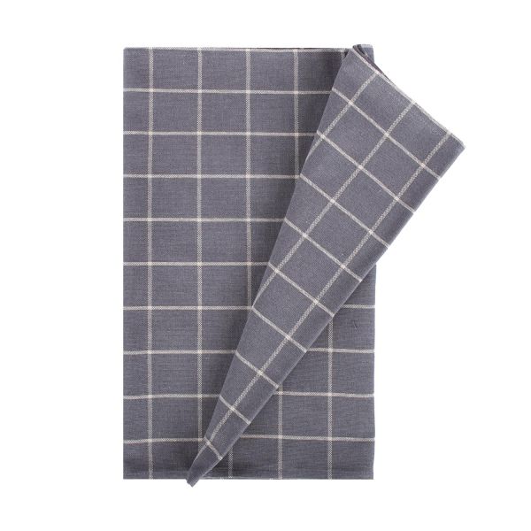 Table mat LINEN 43x170cm, gray square