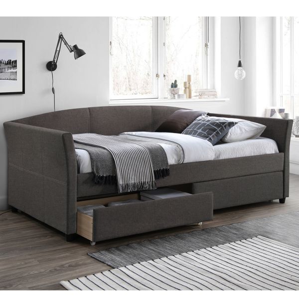 Bed GENESIS 90x200cm, with mattress HARMONY UNO, brownish grey