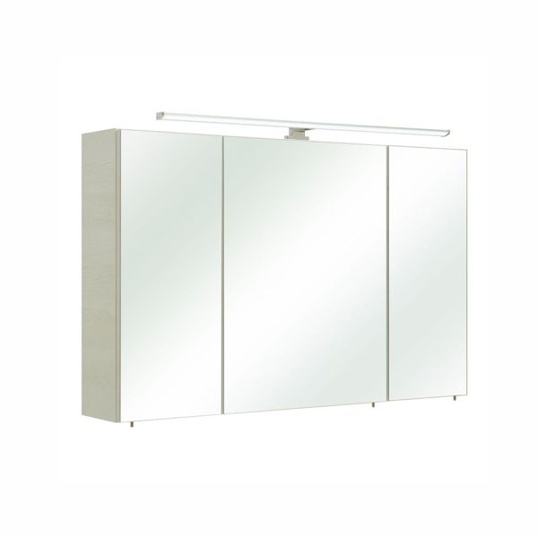 Mirror cabinet with LED lighting 86, 110x20xH70cm, white oak