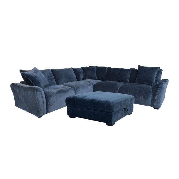 Corner sofa and ottoman DIVI dark blue