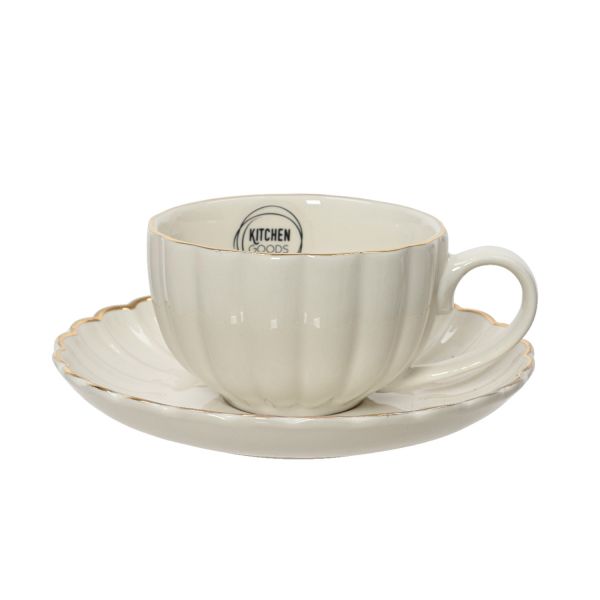 Cup/saucer SHELL H6cm, porcelain