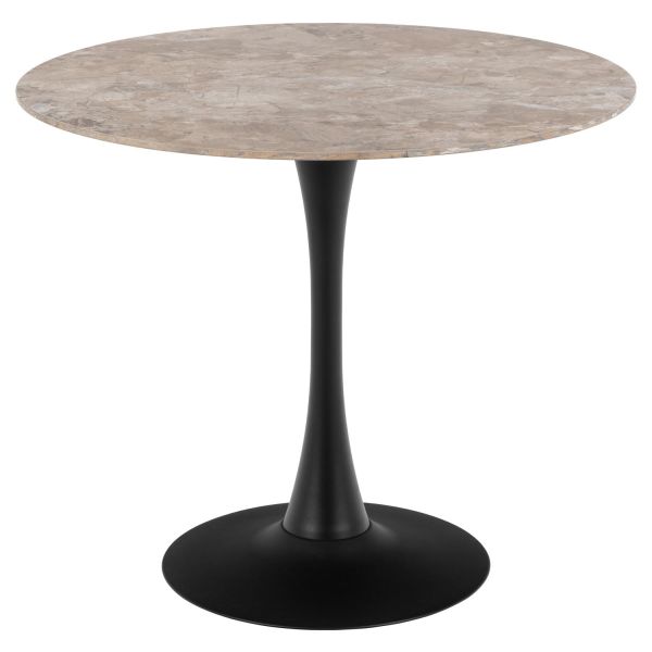 Dining table MALTA D90xH75cm, brown/black