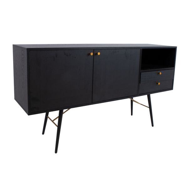 Kumode LUXEMBOURG 150x40xH80cm, melns