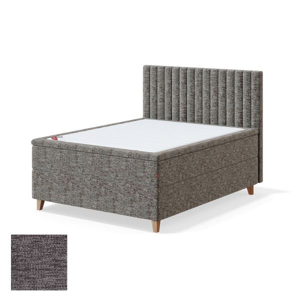 Kontinentālā gulta ar 4 kājām BLACK CONTINENTAL VERANO 180x200cm, stīvs, pelēks