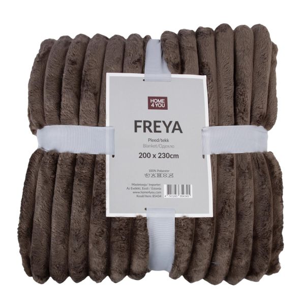 Pleds FREYA XL 200x230cm, pelēcīgi brūns