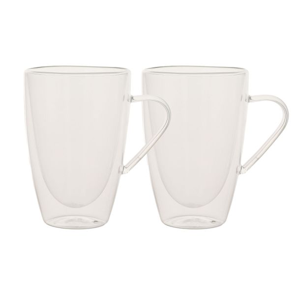 Mugs DOUBLE 2pcs 350ml glass with double wall