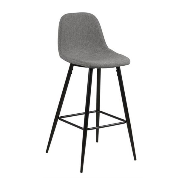 Bar stool WILMA light grey/black