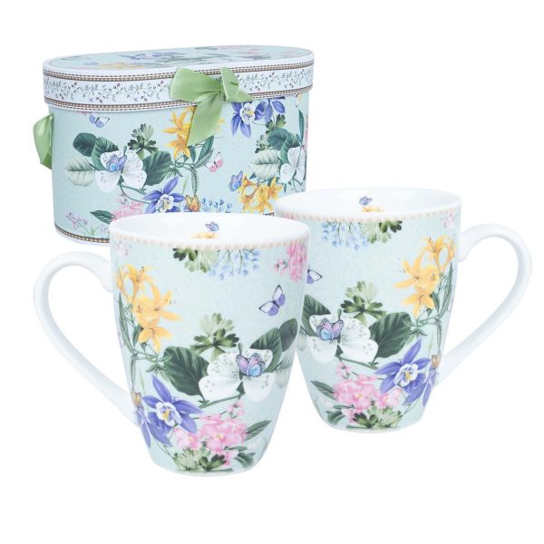 Krūzes MIA FLORA H10,5cm 340ml 2gab dāvanu kastītē