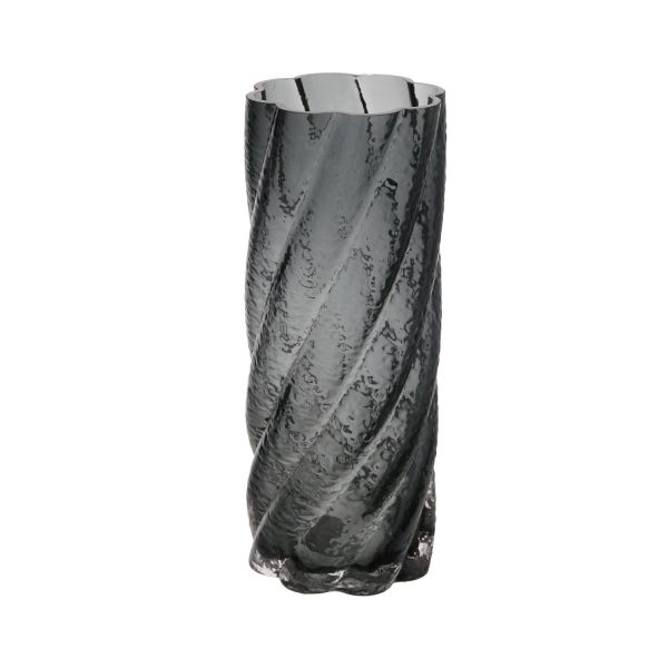 Vāze LAURO D10xH25cm, pelēks stikls