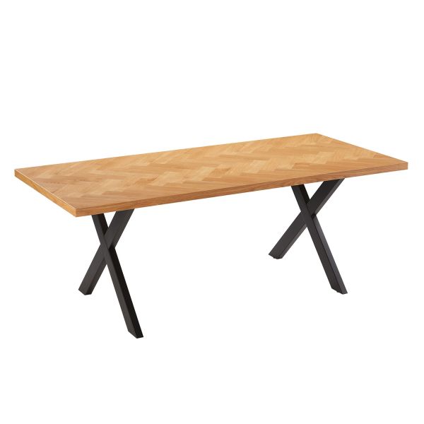 Ēdamistabas galds ROWAN 200x90xH75cm, skujiņas ozols