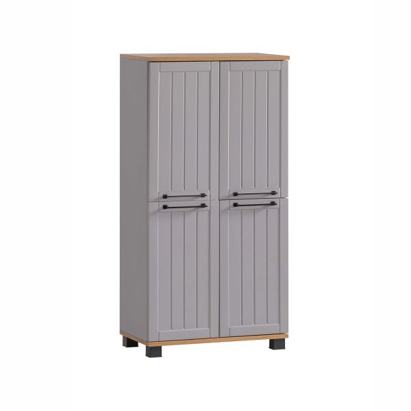 Vannas istabas skapis JELDA 60x33xH117cm, ozols/pelēks