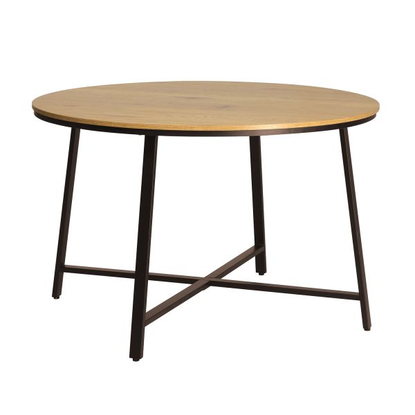Ēdamistabas galds SANCIA D120xH76cm, ozols/brūns