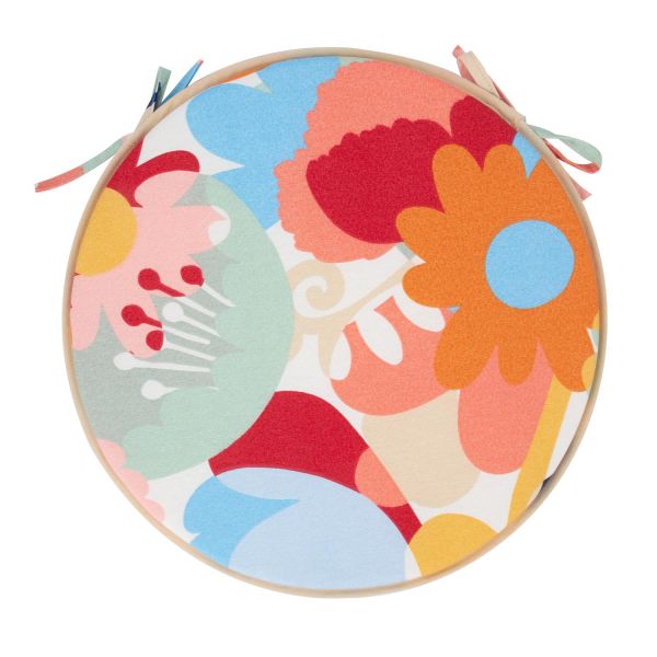 Cushion for chair NORDIC FLOWER D38x2,5cm