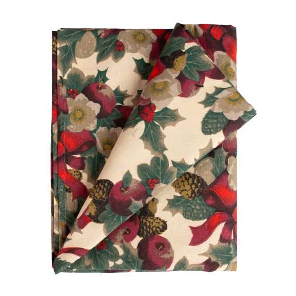 Table mat WINTER FLOWERS 136x220cm, ribbons