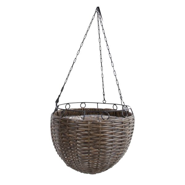 Подвесное кашпо WICKER D30xH20/64см, серый