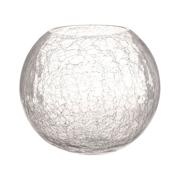 Ваза CRACK BOWL D24xH21см, стеклянная