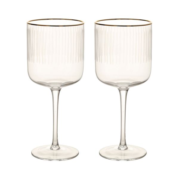 Wine glasses GOLD RIM 2pcs H19,7cm, 400ml