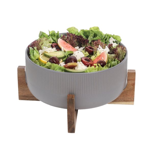 Bowl POLO D22,5xH10cm 2.7L grey with stand