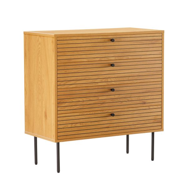 Kumode LINE 80x40xH85cm, melamīns ar ozola rakstu