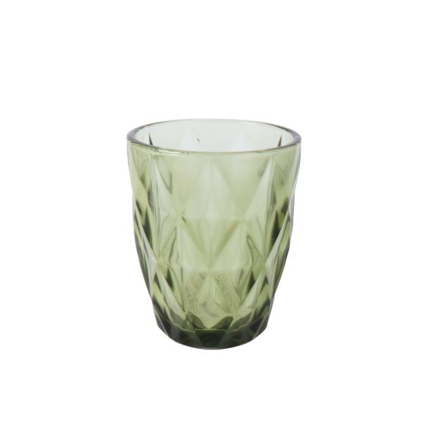 Drinking glass low CORAL 250ml, green