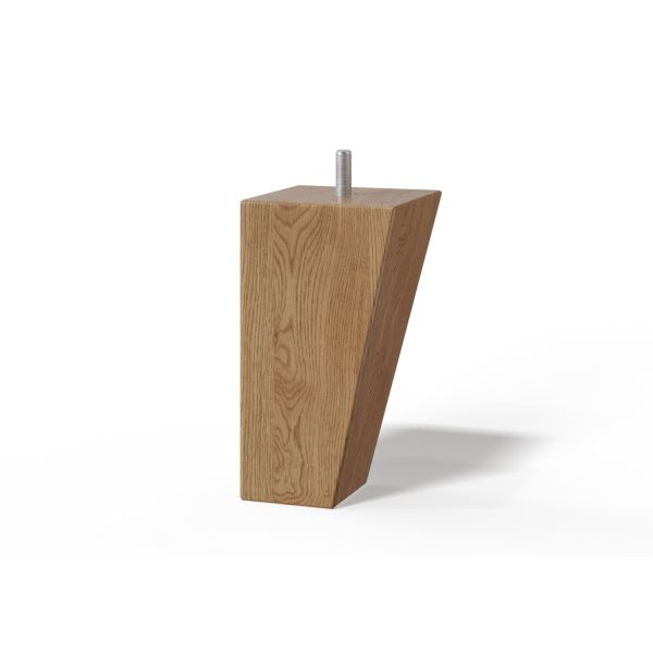 Wooden leg conical tilt H12cm, 4pcs, oiled oak