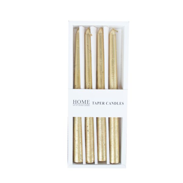 Candle CAROL 25cm golden