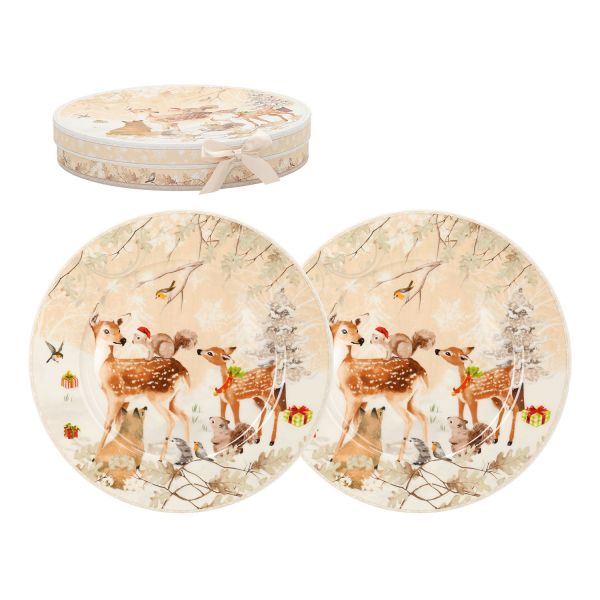 Šķīvji MIA DEER 2gab. D25cm, dāvanu kastītē