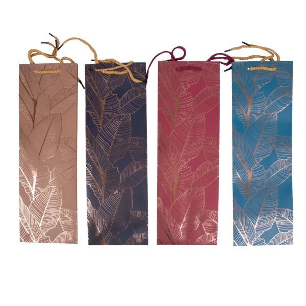 Подарочный пакет LEAF, 12x8x36см, микс