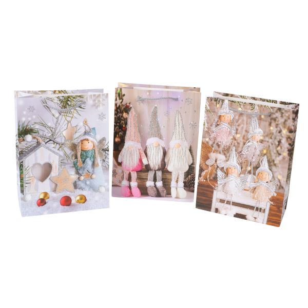 Подарочный пакет XMAS ELF, 18x24x8,5см, микс