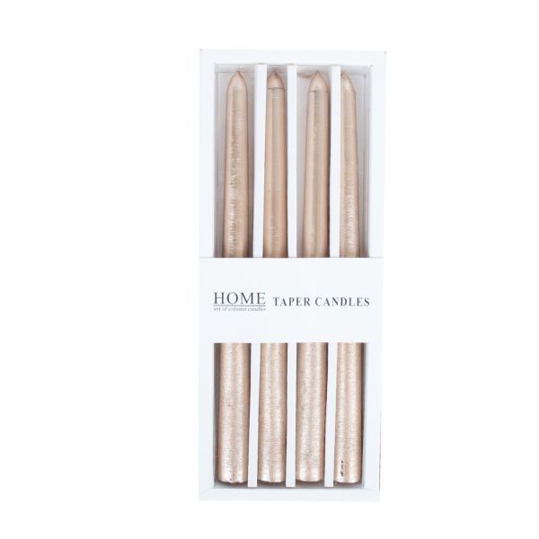 Candle CAROL 25cm beige gold