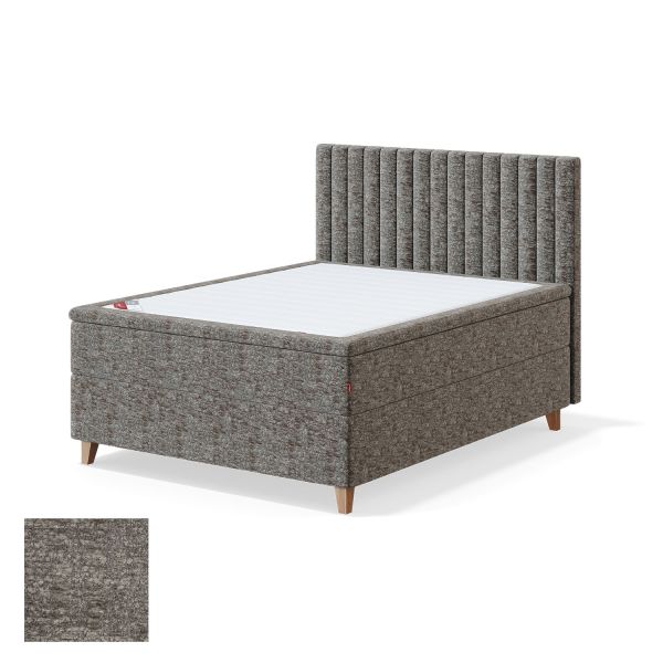 Kontinentālā gulta ar 4 kājām BLACK CONTINENTAL AVOLA 180x200cm, stīvs, pelēks