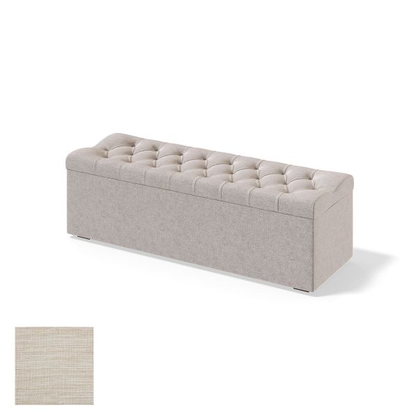 Storage box for continental bed RED/BLACK SOLHALL MANGO 180cm, light beige