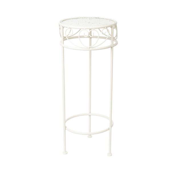 Ziedu statīvs SANDY D25xH60cm, antīki balts