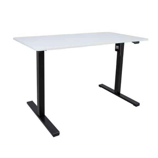 Desk ERGO OPTIMAL with 1 motor 120x60xH71-116cm, white/black